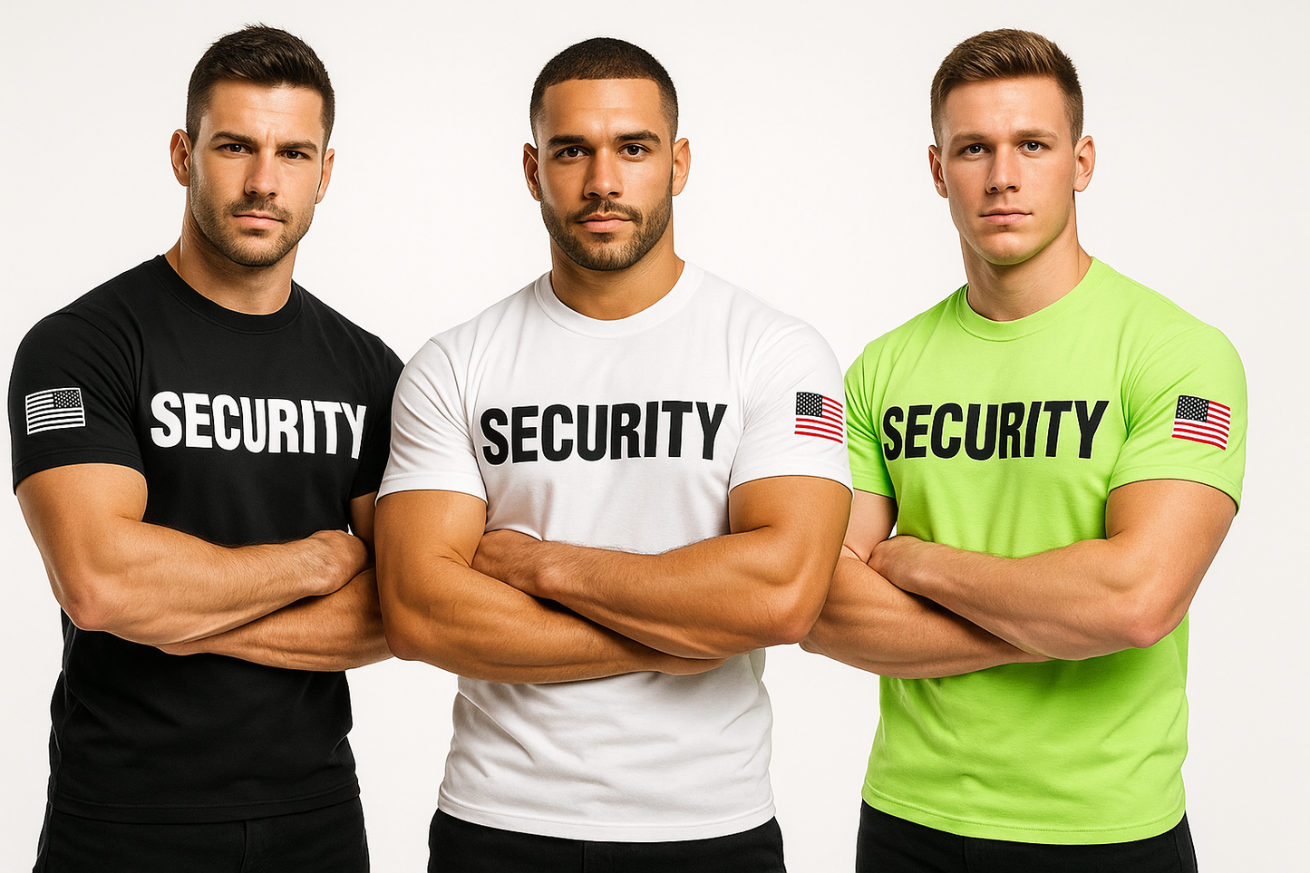 Security T-Shirt | Black Short Sleeve Crew Neck for Men