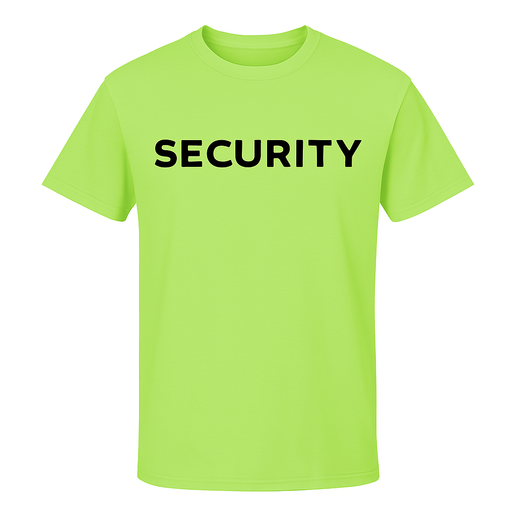 Security T-Shirt | Black Short Sleeve Crew Neck for Men