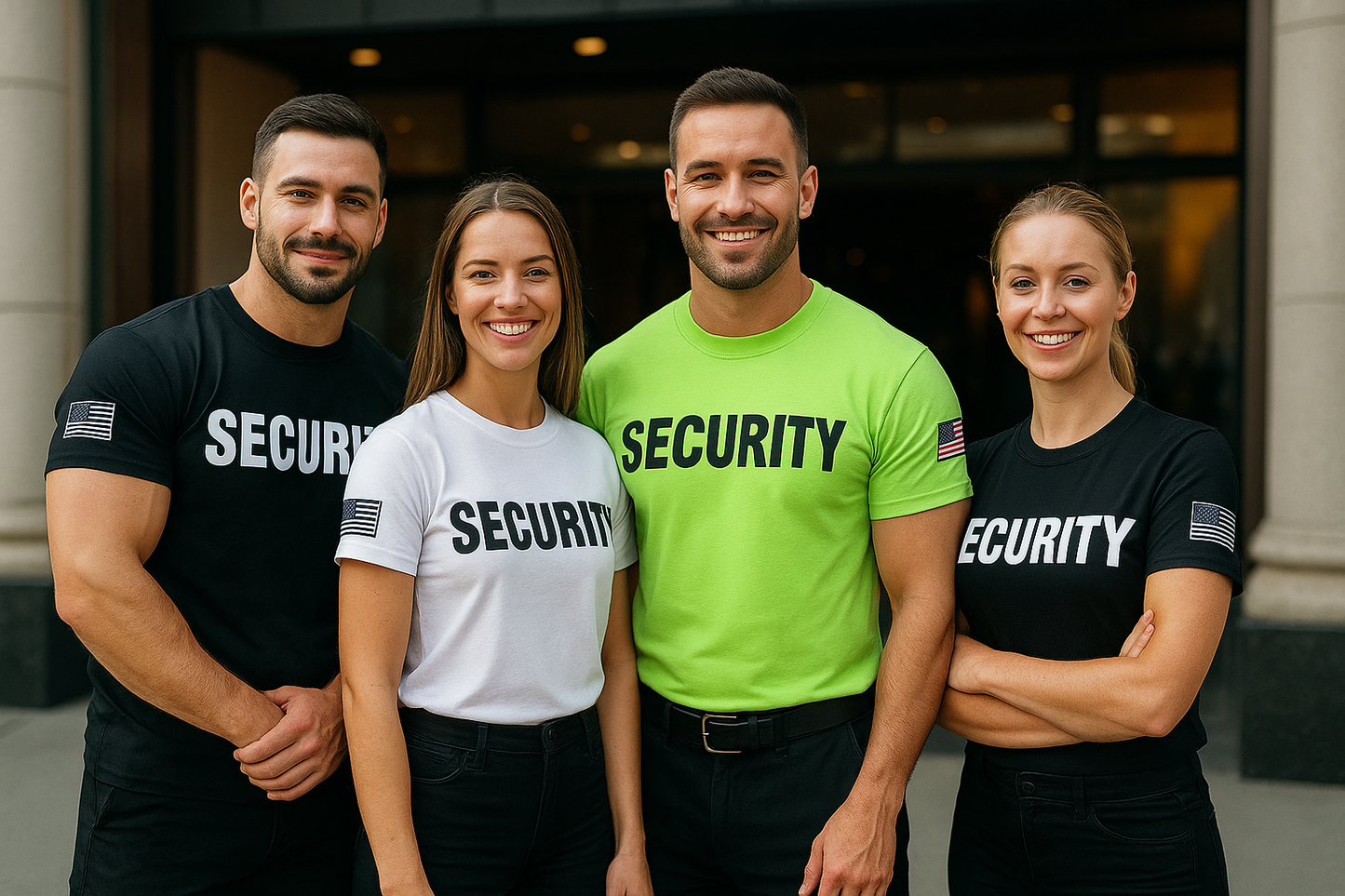 Security T-Shirt | Black Short Sleeve Crew Neck for Men