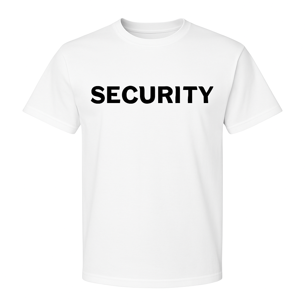 Security T-Shirt | Black Short Sleeve Crew Neck for Men