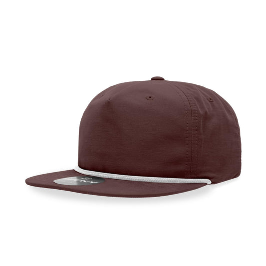 DECKY 5 Panel High Profile Relaxed Cotton Blend Rope Hat