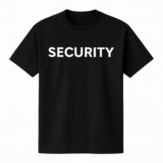 Security T-Shirt | Black Short Sleeve Crew Neck for Men