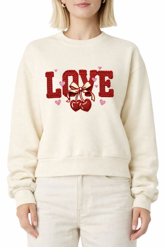 LOVE Knit Design Women’s Fleece Crewneck – Cozy, Soft & Sustainable