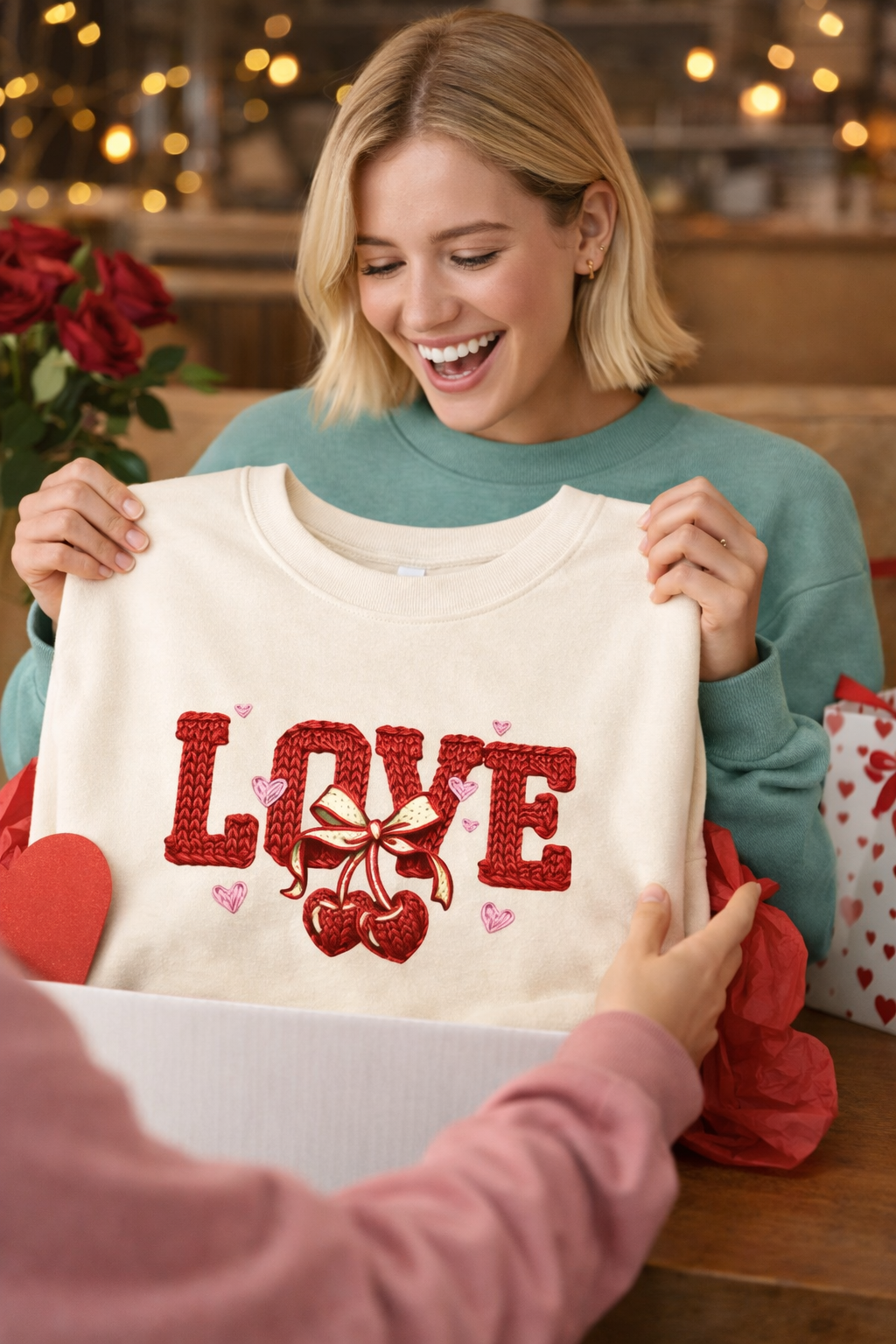 LOVE Knit Design Women’s Fleece Crewneck – Cozy, Soft & Sustainable