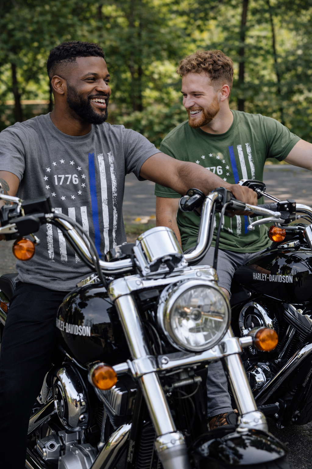 1776 Blue Line Flag Tee – Grit, Freedom & Street Patriot Style
